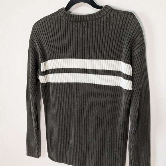 Aeropostale Y2K Brown & Cream Striped Ribbed Knit Long Sleeve Sweater Size Small - Picture 7 of 8